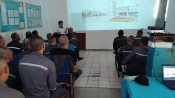 Музей қызметкерлері жазасын өтеушілерге «Бостандықтан тыс өнер» дәрісін өткізді