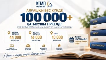 "Кітап оқитын ұлт": 100 мыңнан астам қатысушы тіркелді