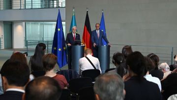 Қасым-Жомарт Тоқаев пен Фридрих Мерц БАҚ өкілдеріне бірлескен мәлімдеме жасады
