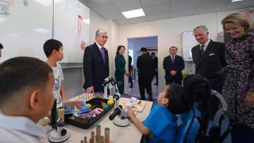 Президент Бельгия Королімен және Патшайымымен бірге Ұлттық балаларды оңалту орталығына барды