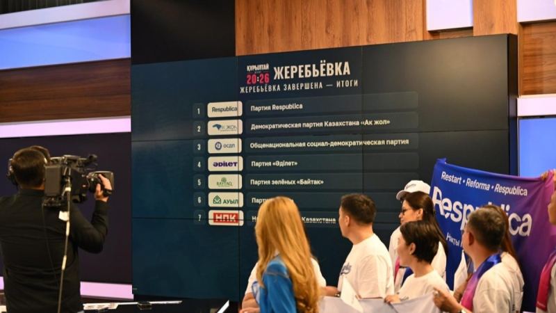 Жетінші арнада сайлауалды теледебаттарға қатысушылардың сөз сөйлеу реті анықталды