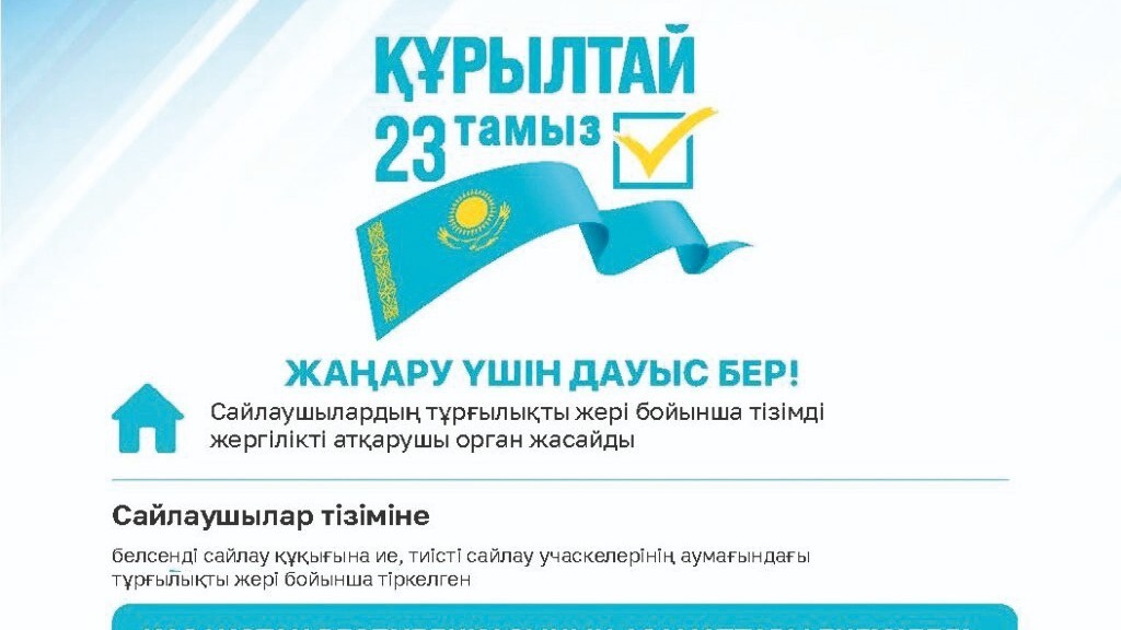 Біздің басты міндетіміз – әрбір  сайлаушының конституциялық құқығын  жүзеге асыруына жағдай жасау