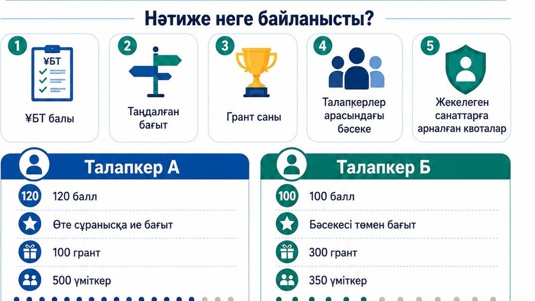 Неліктен 120 балл грант алуға әрдайым кепілдік бермейді, ал 100 балл жеткілікті болуы мүмкін?