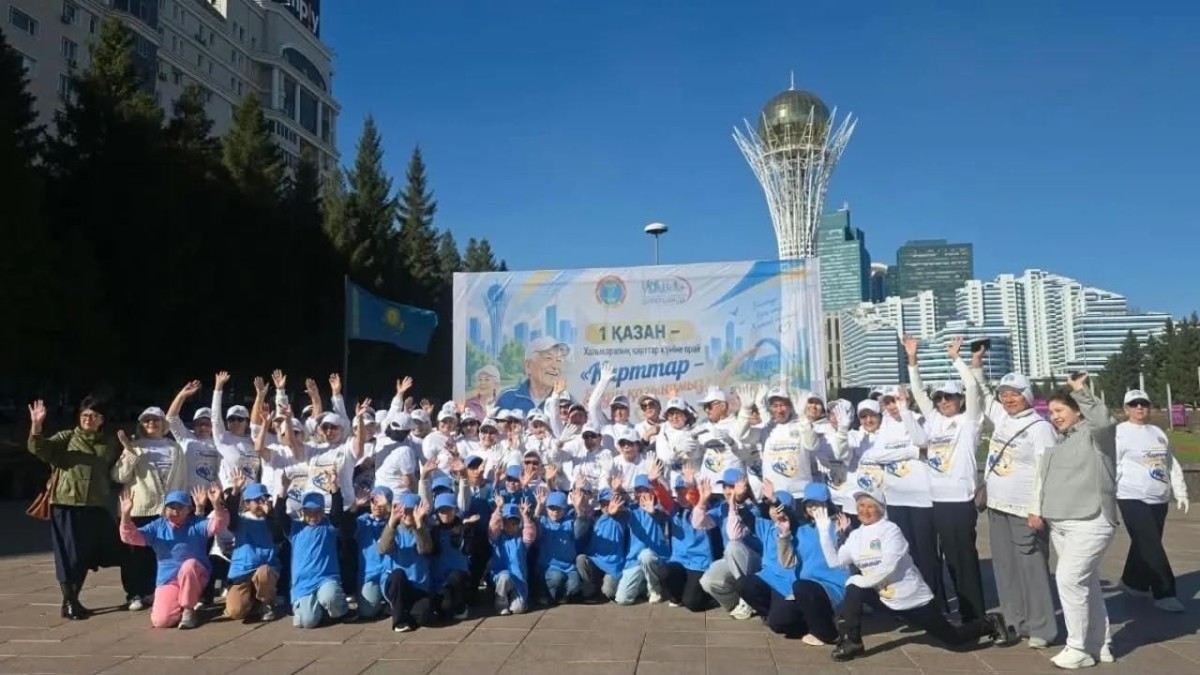 100-ге жуық қария спорттық флешмобқа қатысты
